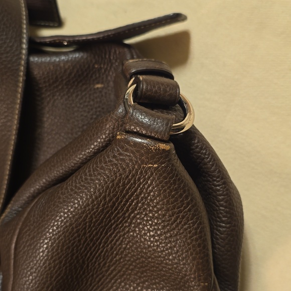 Coach Brown Pebbled Leather Shoulder Bag - Picture 10 of 11